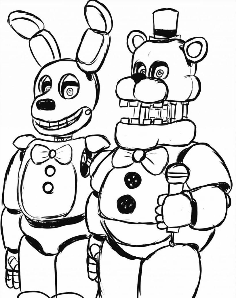 Planse de Colorat cu Cinci Nopți La Freddy s FNAF Desene de Colorat