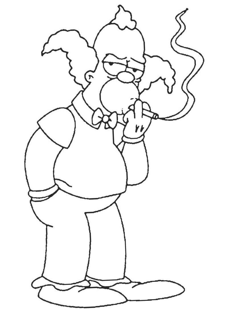 Fise De Colorat Cu Deseneaz L Pe Krusty Din The Simpsons Desc Rca I