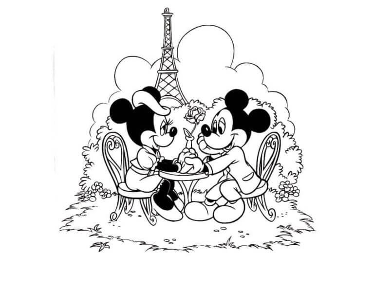 Fise de Colorat cu Mișto Mickey și Minnie Descărcați imprimați sau colorați online gratuit
