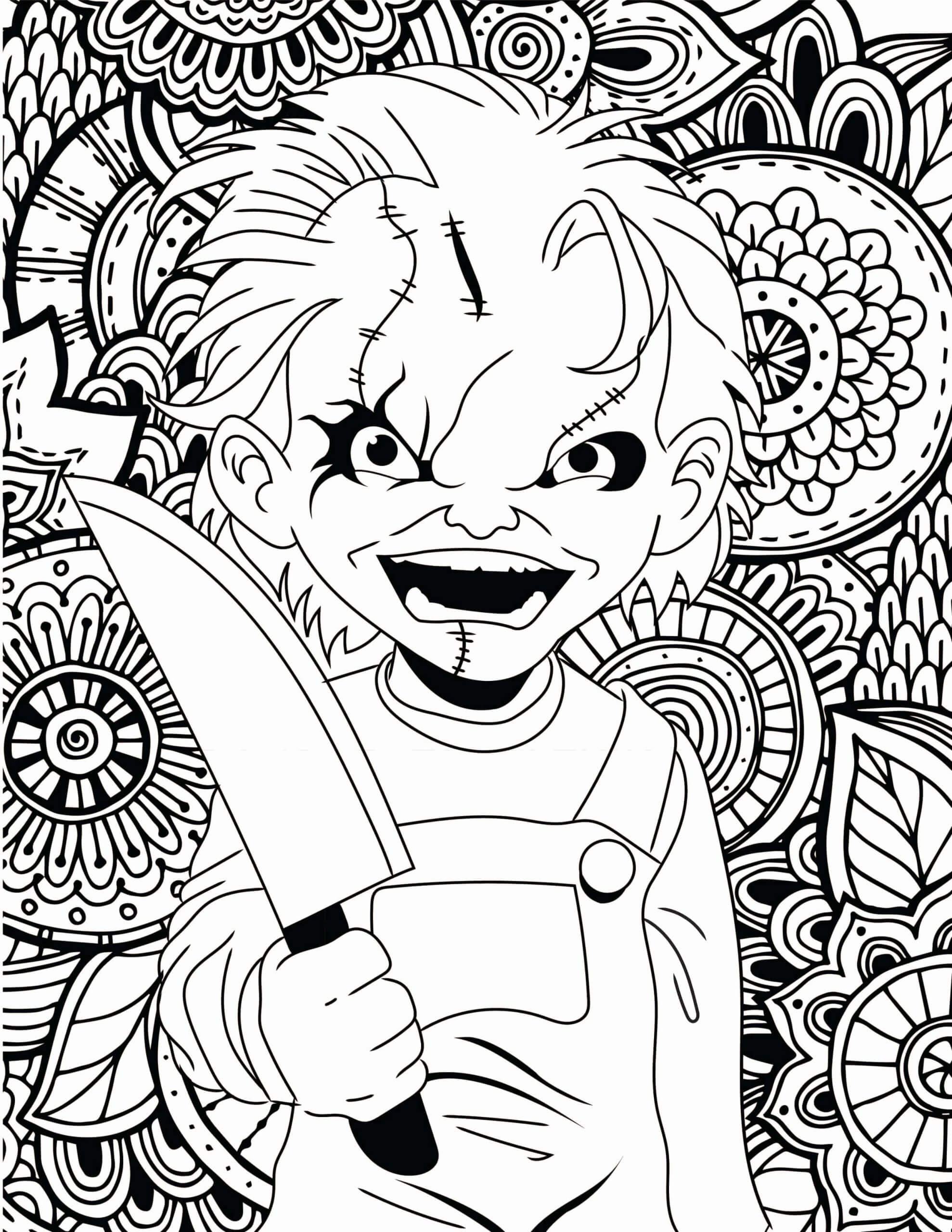 Fise de Colorat cu Chucky Rău Descărcați imprimați sau colorați online gratuit