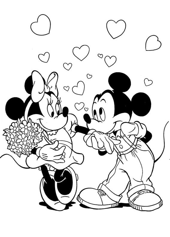 Fise De Colorat Cu Minnie In Nd Un Buchet De Flori I Mickey Mouse The Best Porn Website