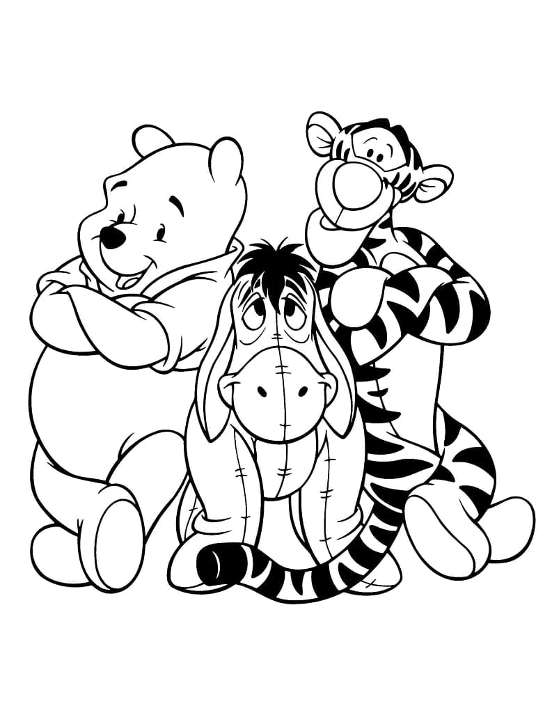 winnie the pooh coloring page easy