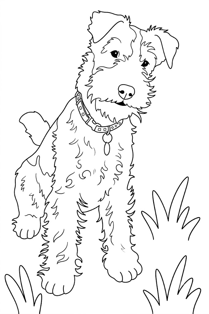 Fise de colorat cu Fox Terrier De Sârmă