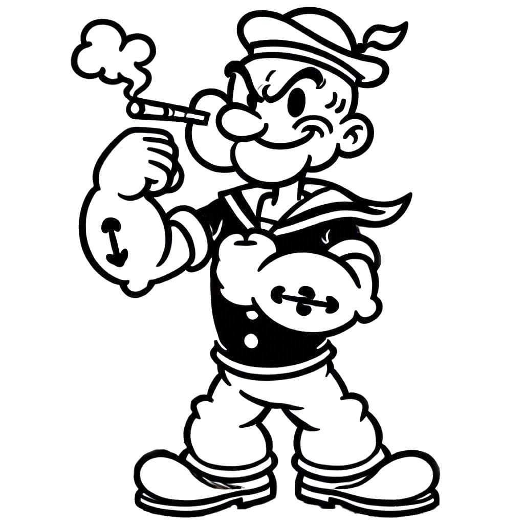 Fise de colorat cu Desenează Popeye 1
