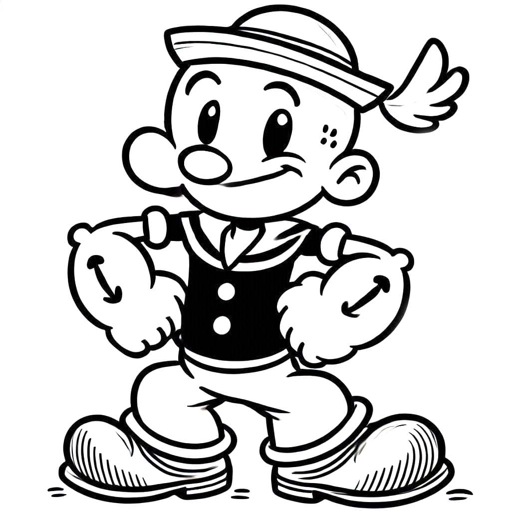 Fise de colorat cu Desenează Popeye 2