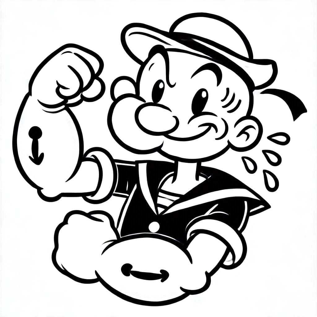 Fise de colorat cu Desenează Popeye 3