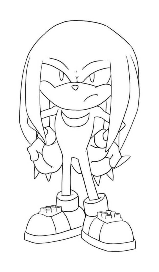 Desenează Knuckles bazic Fise de colorat cu Desenează Knuckles bazic