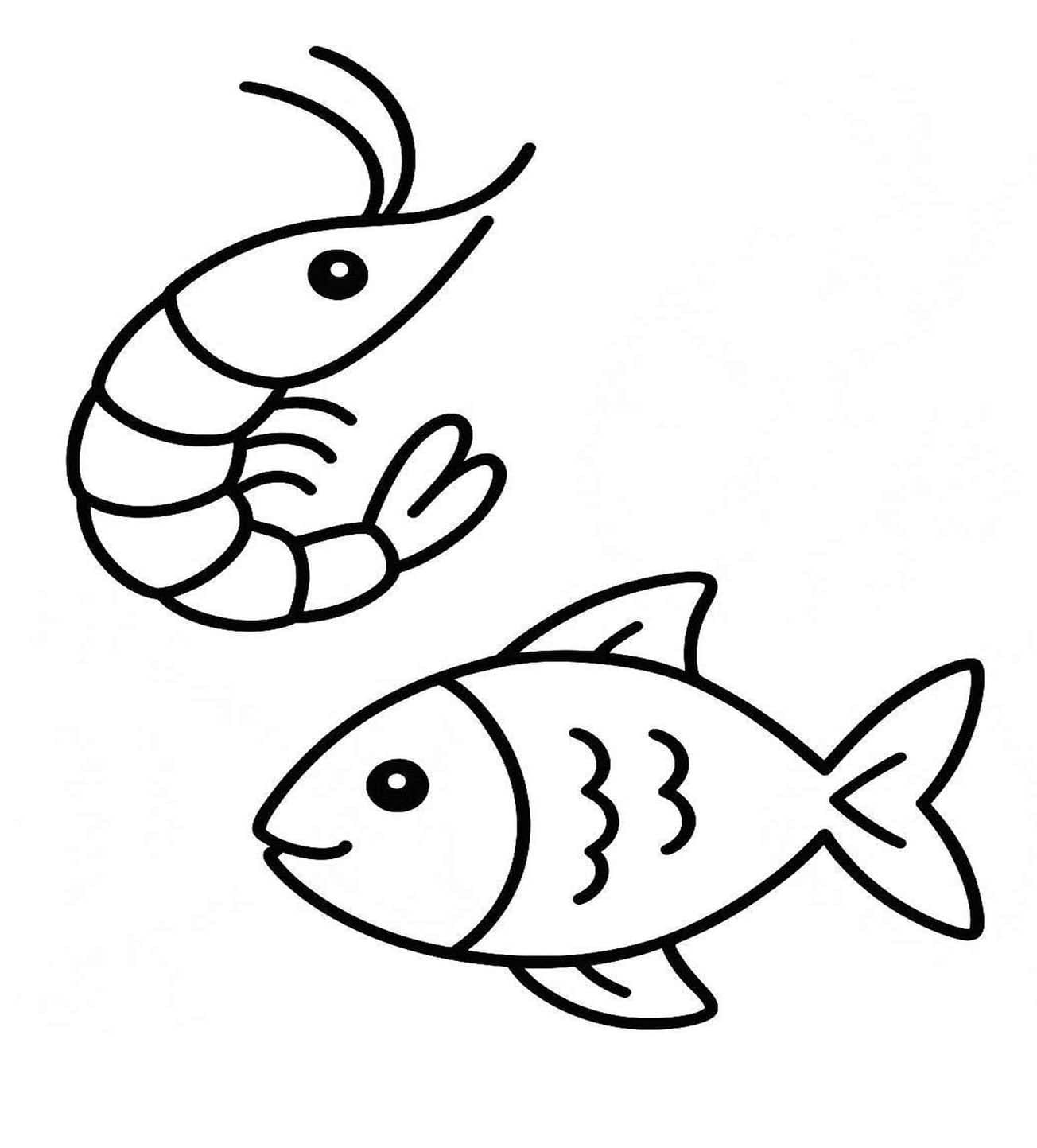 Creveți 1 Fise de colorat cu Creveți 1