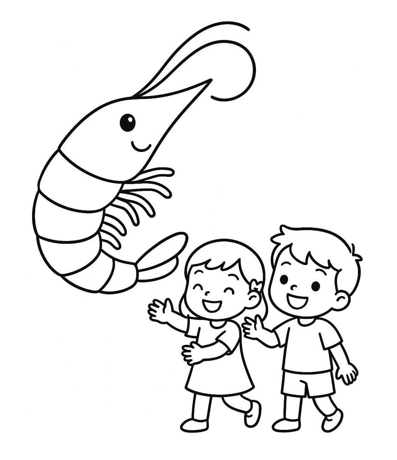 Creveți 5 Fise de colorat cu Creveți 5