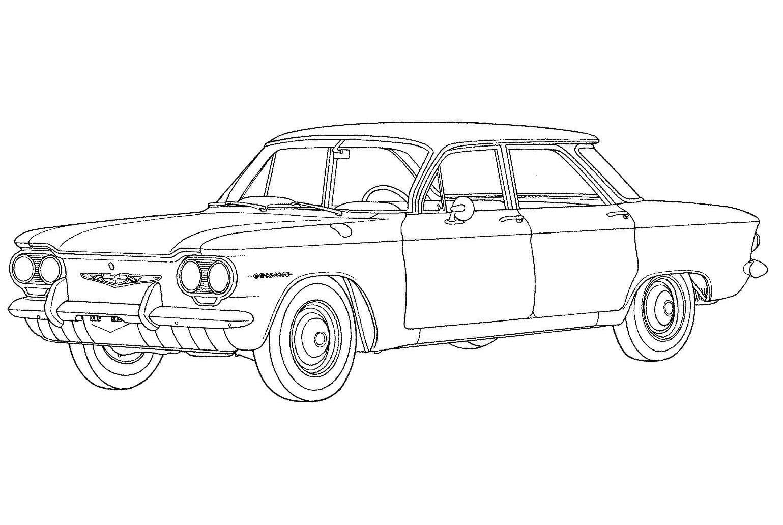 Desenează Chevrolet schiţa Fise de colorat cu Desenează Chevrolet schiţa