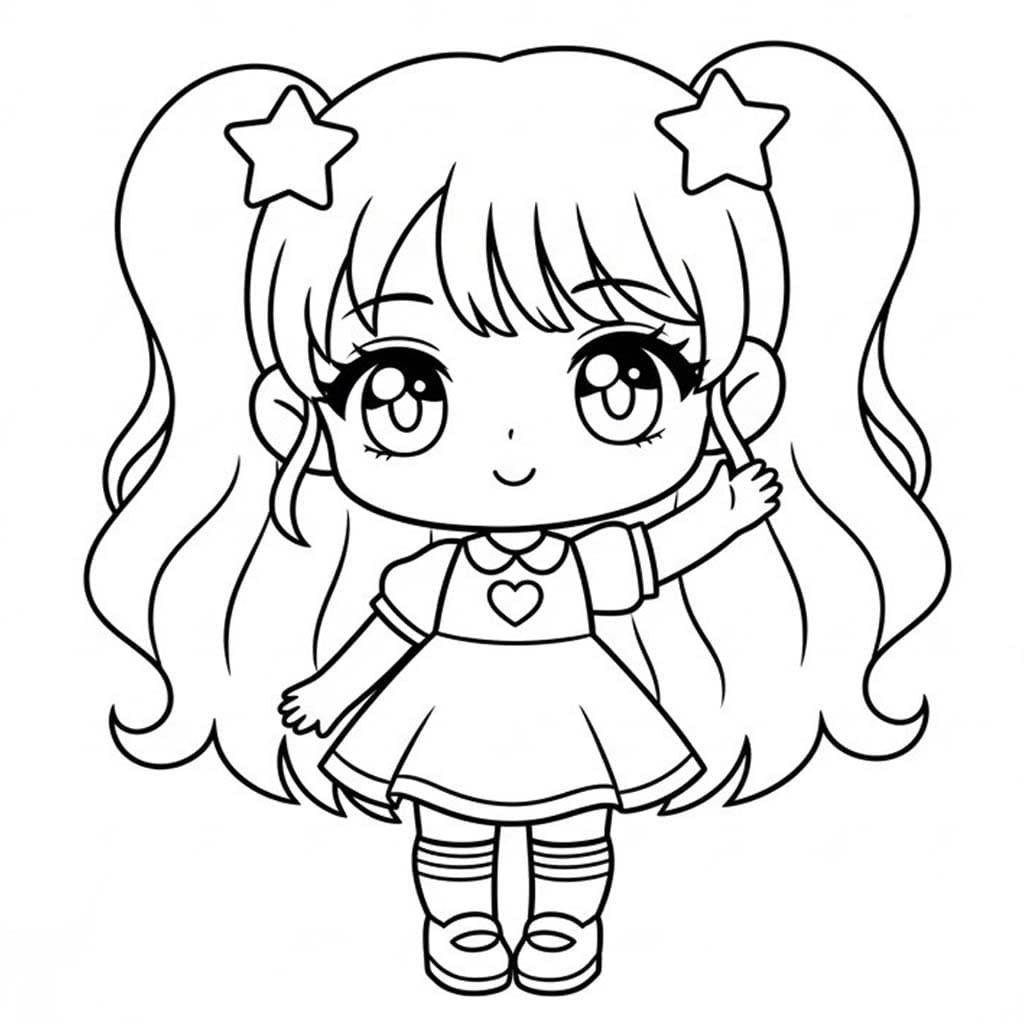 Desenează Chibi Anime girl Fise de colorat cu Desenează Chibi Anime girl