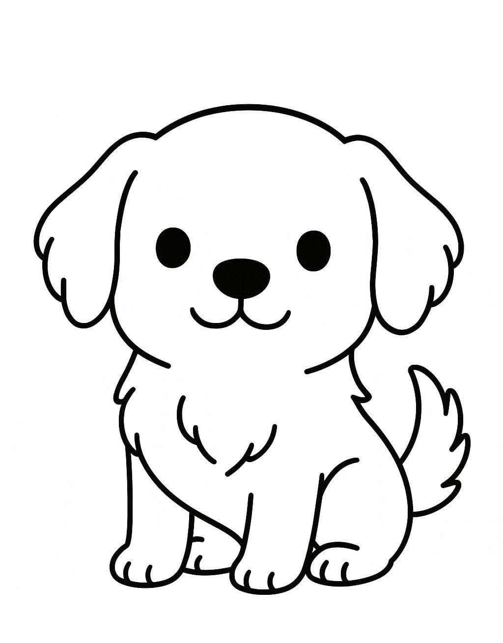 Desenează Chibi Câine Fise de colorat cu Desenează Chibi Câine