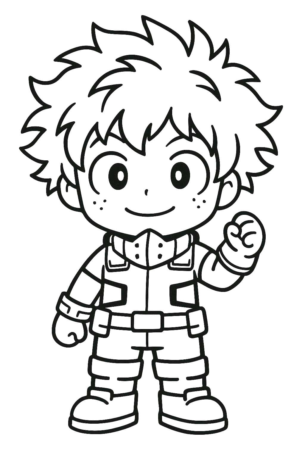 Desenează Chibi Deku Fise de colorat cu Desenează Chibi Deku