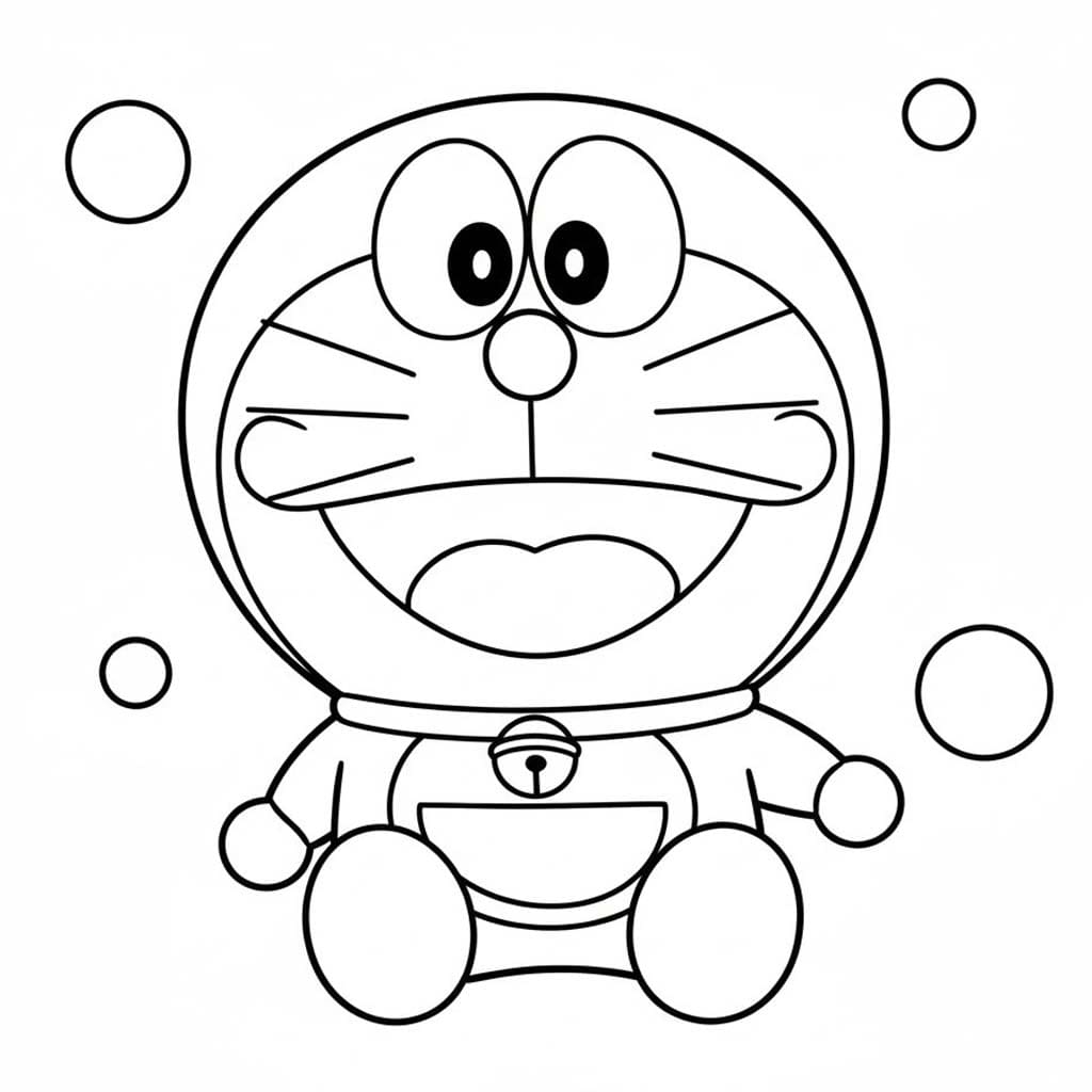 Desenează Chibi Doraemon Fise de colorat cu Desenează Chibi Doraemon
