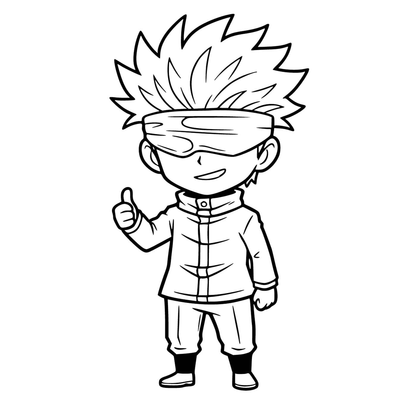 Desenează Chibi Gojo Satoru Fise de colorat cu Desenează Chibi Gojo Satoru