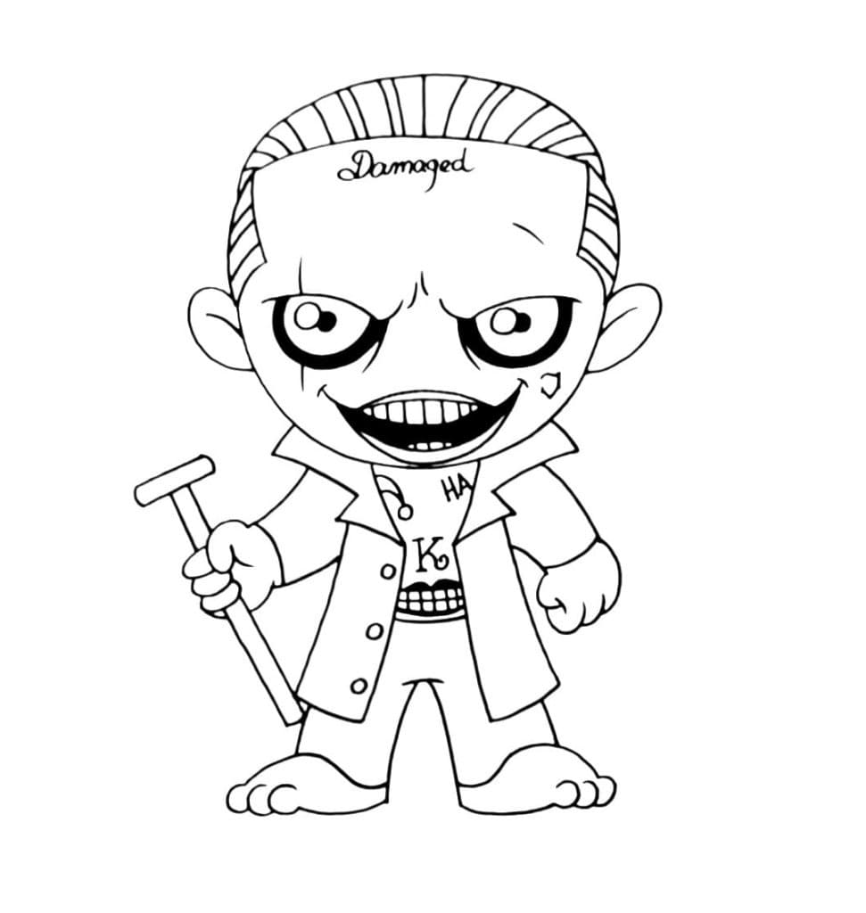 Desenează Chibi Joker Fise de colorat cu Desenează Chibi Joker