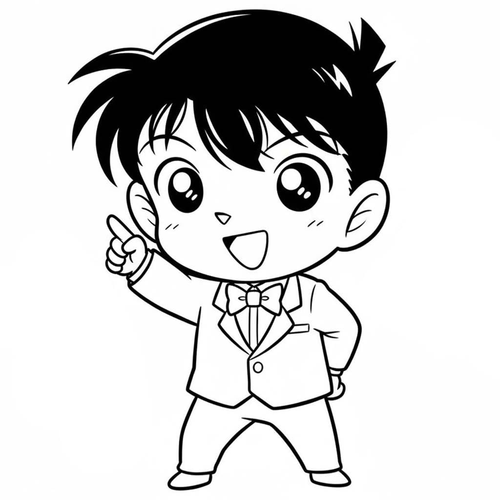 Desenează Chibi Kudo Shinichi Fise de colorat cu Desenează Chibi Kudo Shinichi