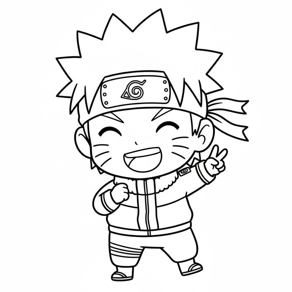 Desenează Chibi Naruto Fise de colorat cu Desenează Chibi Naruto