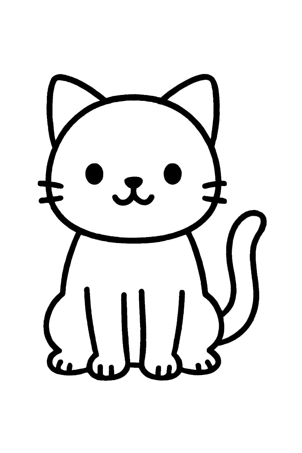 Desenează Chibi Pisică Fise de colorat cu Desenează Chibi Pisică