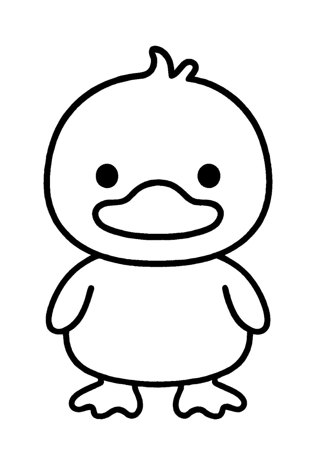 Desenează Chibi Rață Fise de colorat cu Desenează Chibi Rață