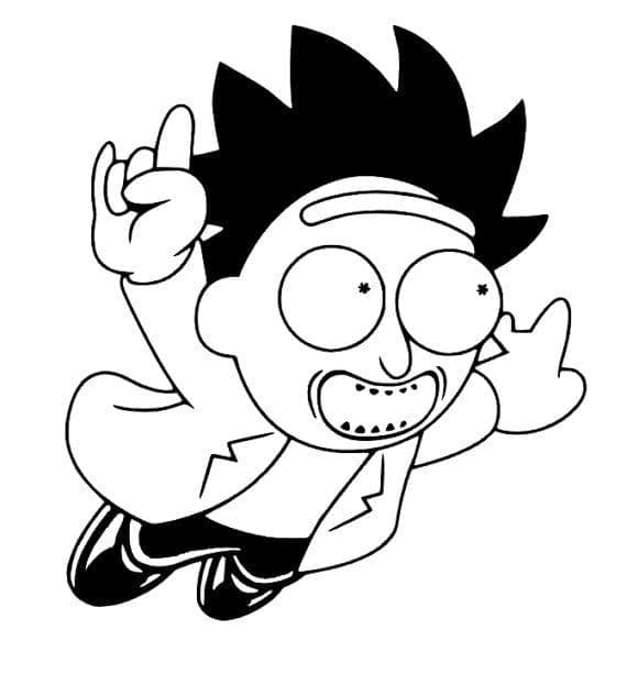 Desenează Chibi Rick Sanchez Fise de colorat cu Desenează Chibi Rick Sanchez