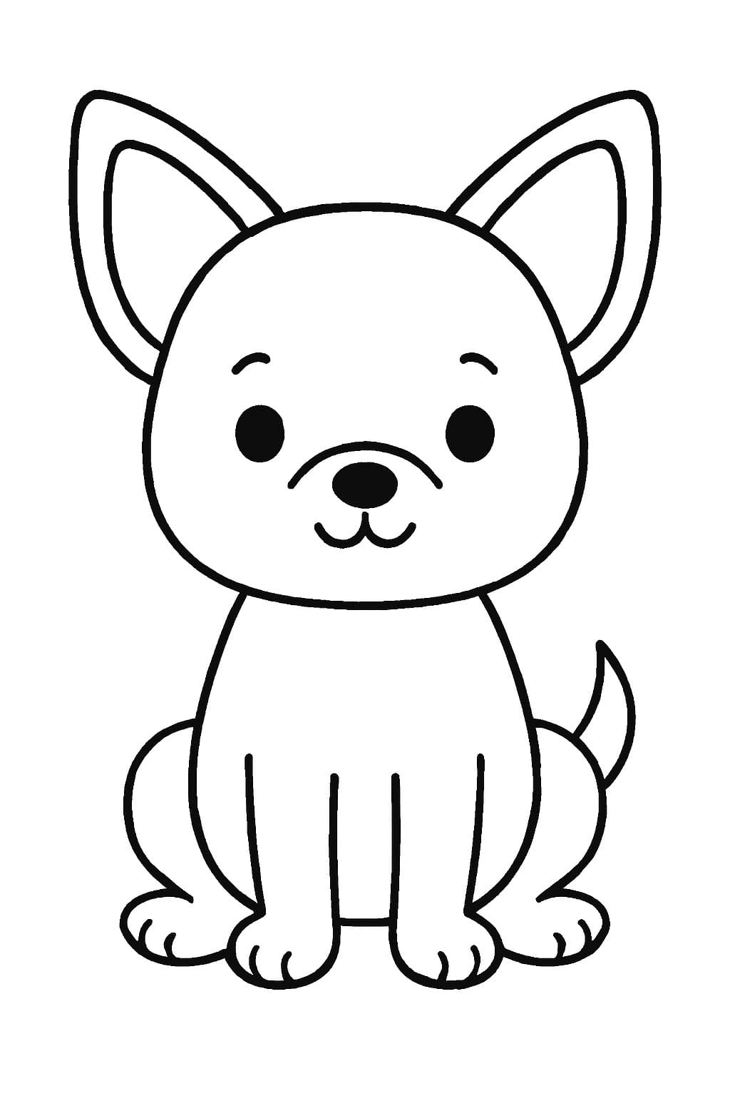 Desenează Chihuahua 1 Fise de colorat cu Desenează Chihuahua 1