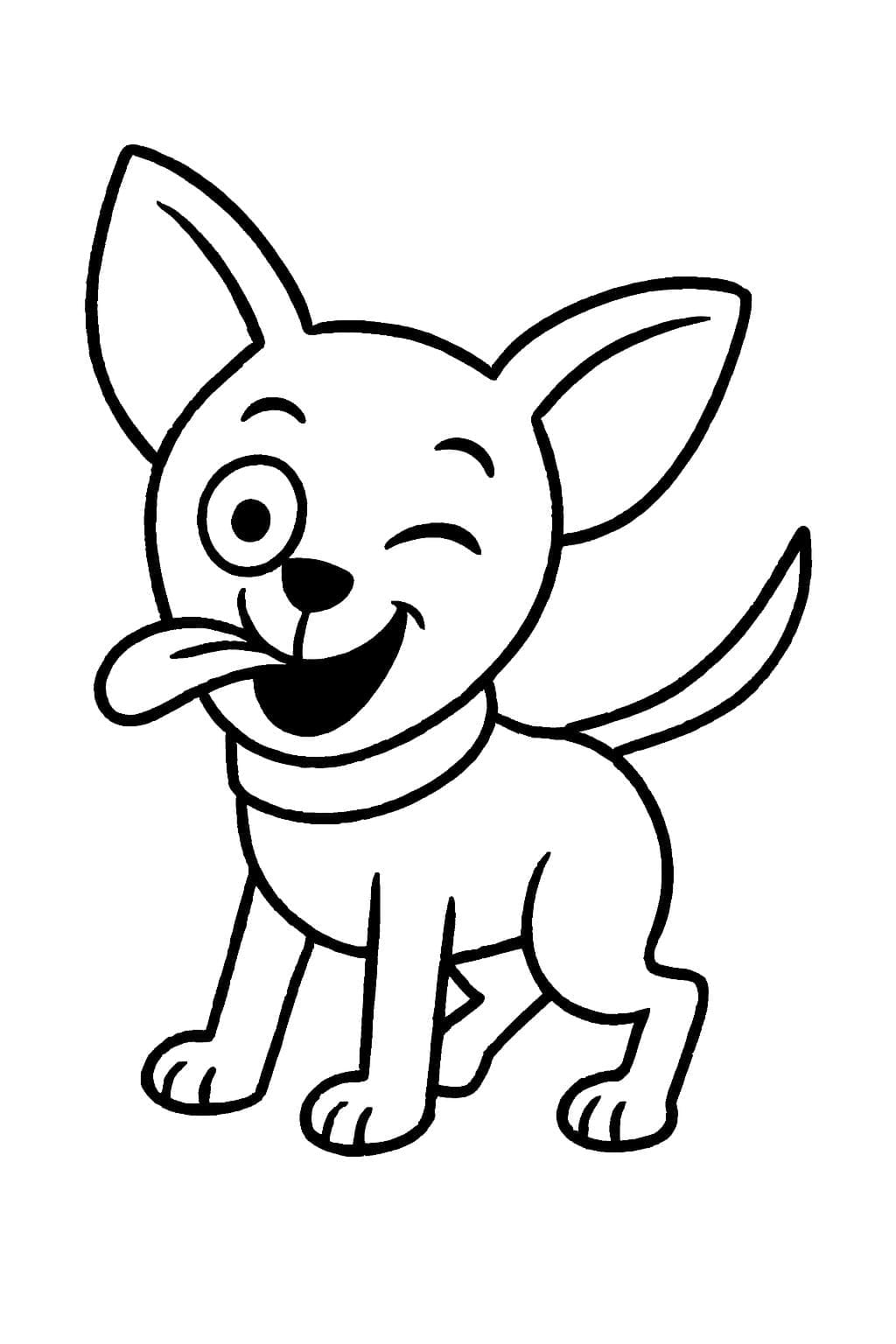 Desenează Chihuahua gratuit simplu Fise de colorat cu Desenează Chihuahua gratuit simplu