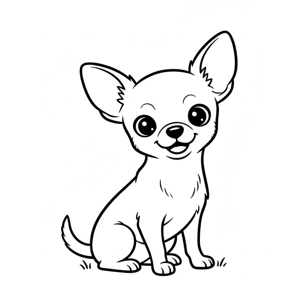 Desenează Chihuahua gratuit uşor Fise de colorat cu Desenează Chihuahua gratuit uşor