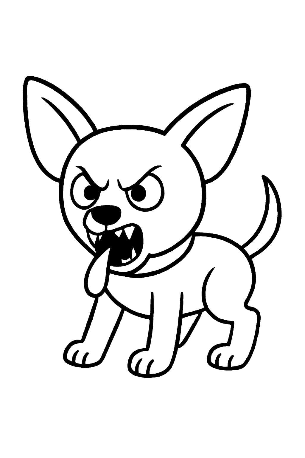 Desenează Chihuahua imprimabil simplu Fise de colorat cu Desenează Chihuahua imprimabil simplu