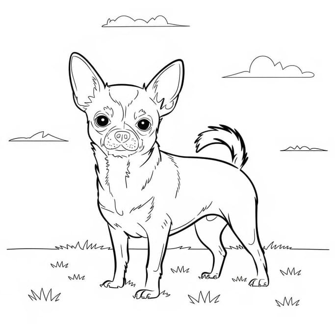 Desenează Chihuahua pentru copii Fise de colorat cu Desenează Chihuahua pentru copii