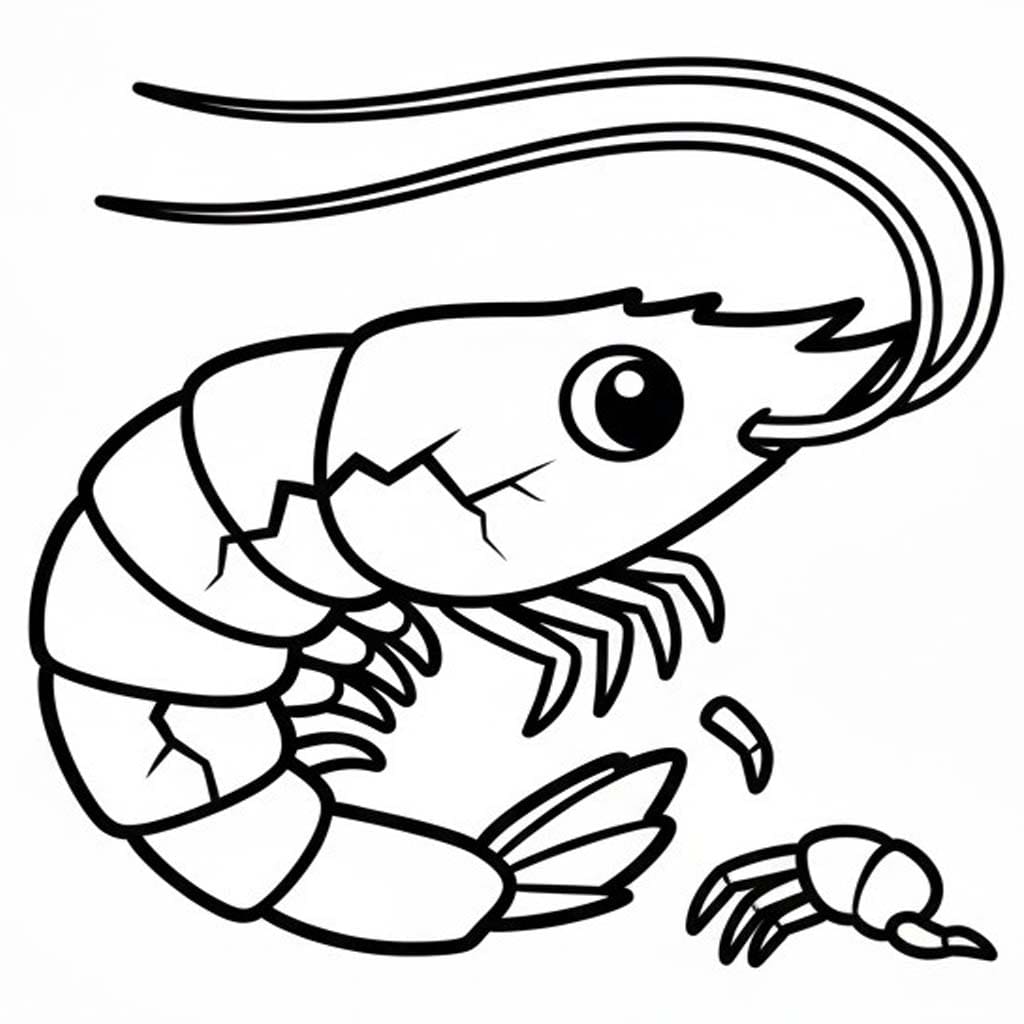 Desenează Creveți gratuit pentru copii Fise de colorat cu Desenează Creveți gratuit pentru copii