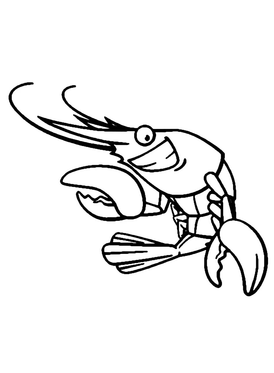 Desenează Creveți gratuit simplu Fise de colorat cu Desenează Creveți gratuit simplu