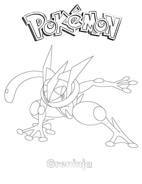 Desenează Greninja 3 Fise de colorat cu Desenează Greninja 3