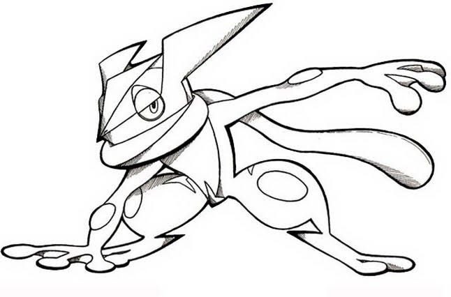 Desenează Greninja 4 Fise de colorat cu Desenează Greninja 4