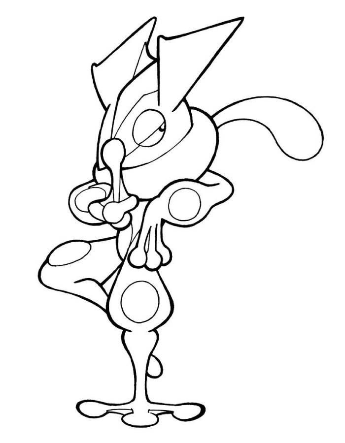 Desenează Greninja 5 Fise de colorat cu Desenează Greninja 5