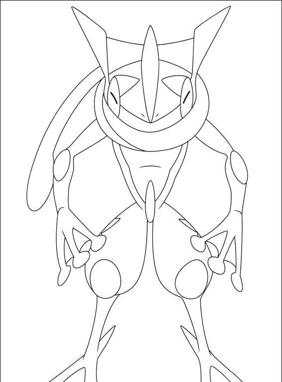 Desenează Greninja Pokémon Fise de colorat cu Desenează Greninja Pokémon