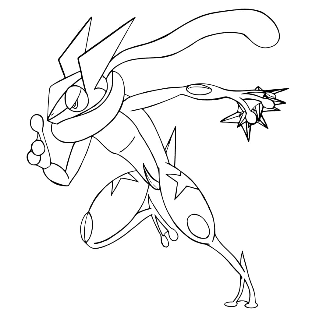 Desenează Greninja simplu la copii Fise de colorat cu Desenează Greninja simplu la copii