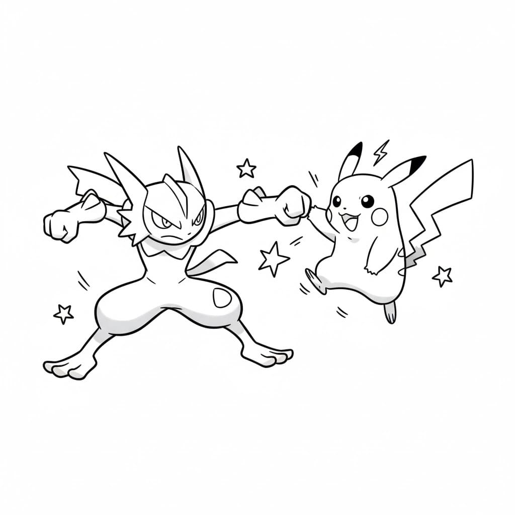Desenează Greninja simplu Fise de colorat cu Desenează Greninja simplu