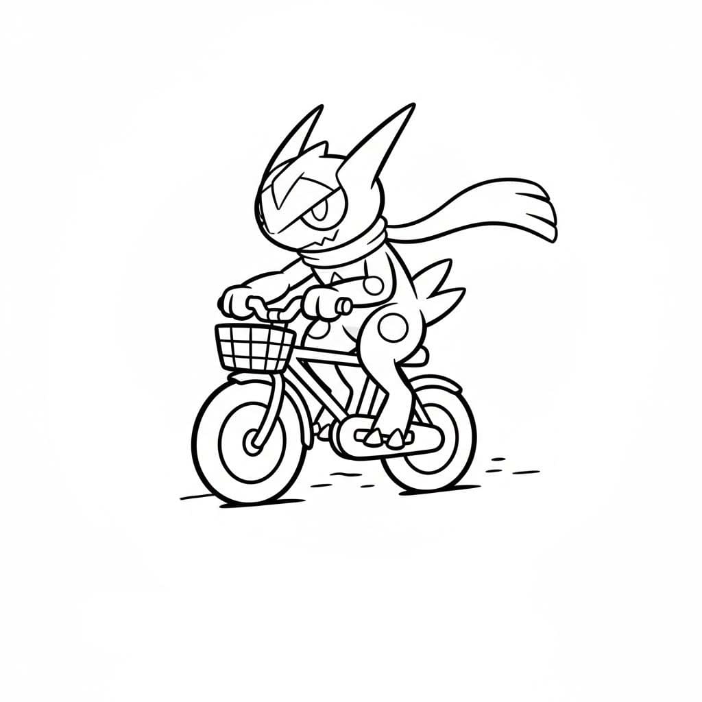 Desenează Greninja uşor Fise de colorat cu Desenează Greninja uşor