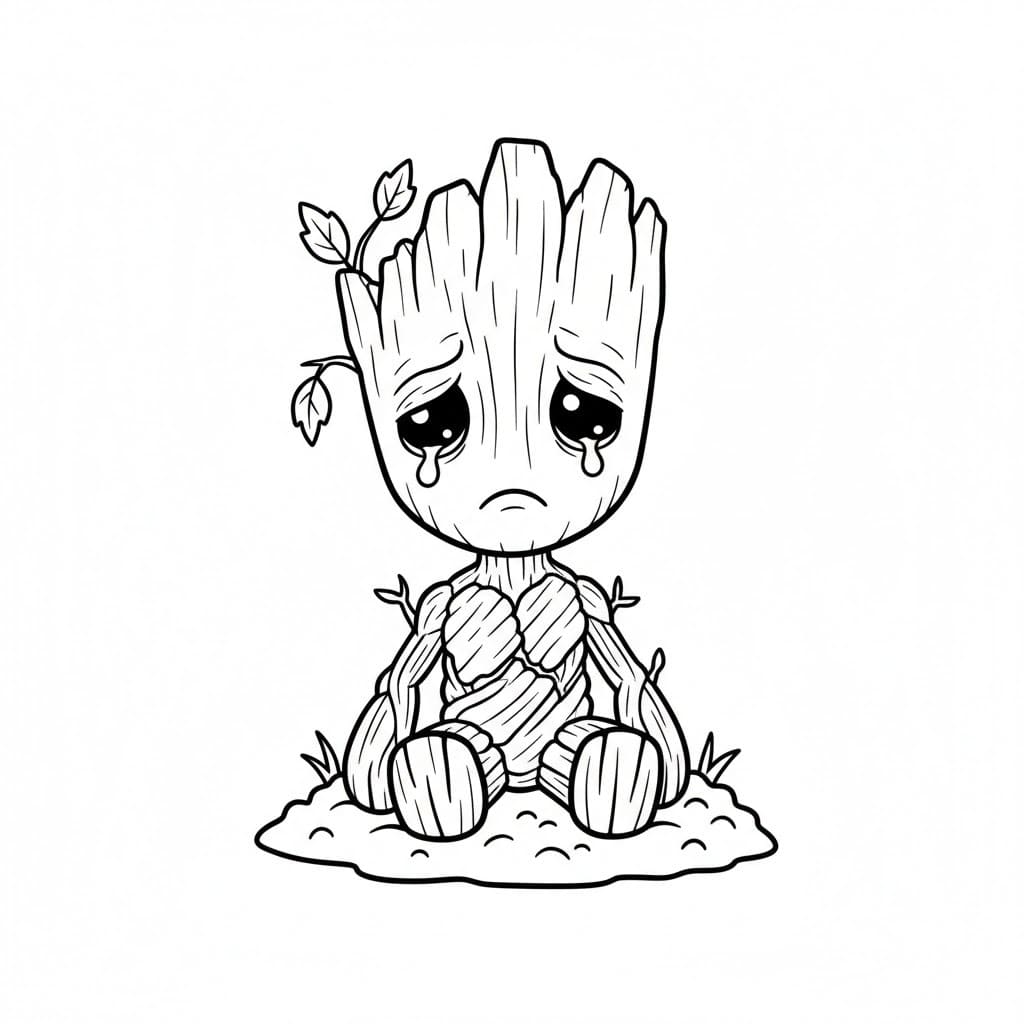 Fise de colorat cu Desenează Groot 4