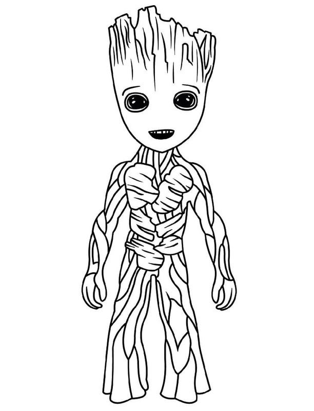 Fise de colorat cu Desenează Groot pentru copii