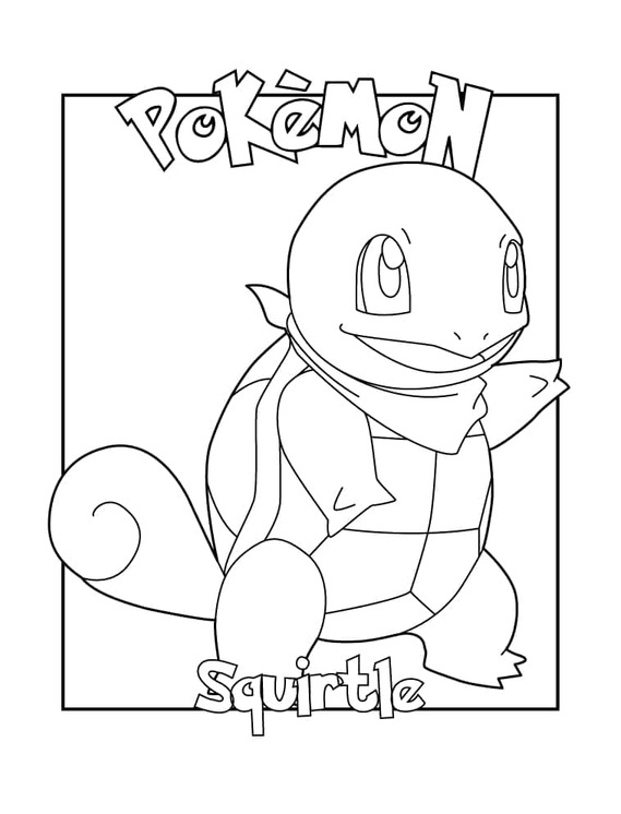Desenează Pokémon Squirtle Fise de colorat cu Desenează Pokémon Squirtle