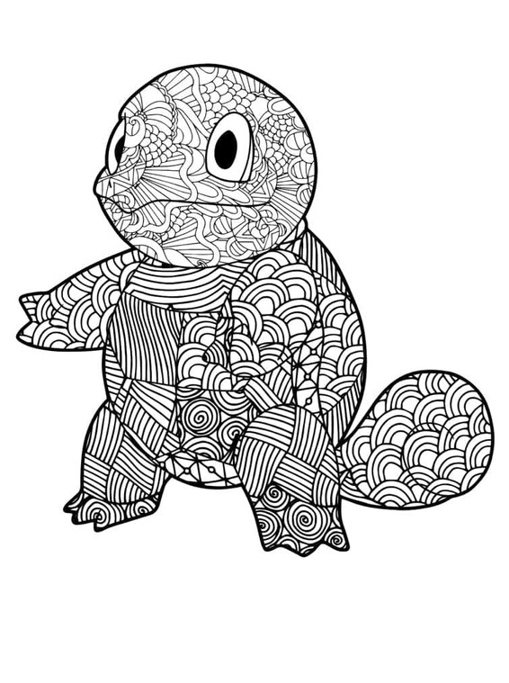 Desenează Squirtle Mandala Fise de colorat cu Desenează Squirtle Mandala
