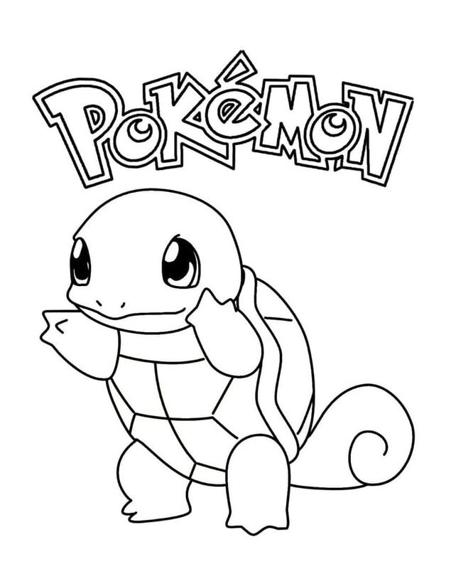Desenează Squirtle Pokémon Fise de colorat cu Desenează Squirtle Pokémon