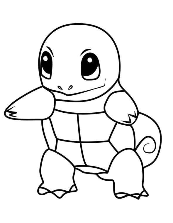 Desenează Squirtle bazic Fise de colorat cu Desenează Squirtle bazic