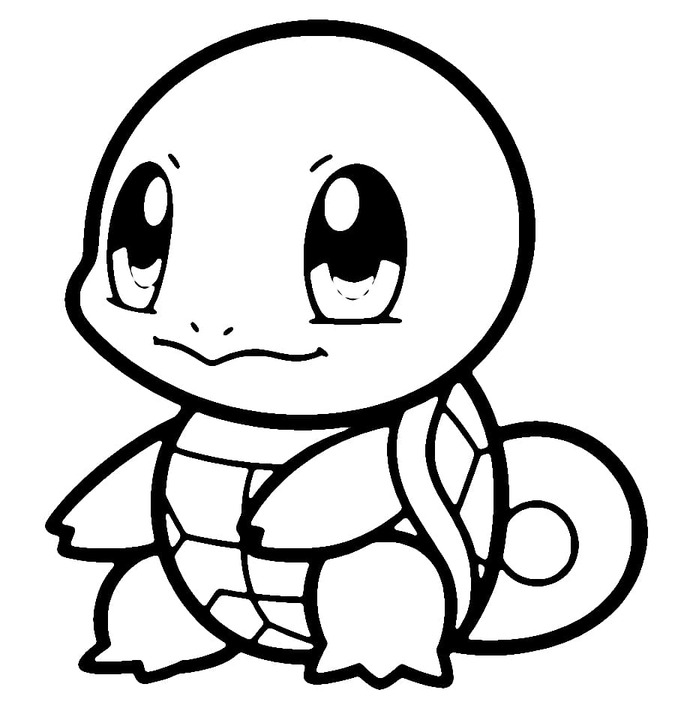 Desenează Squirtle gratuit bazic Fise de colorat cu Desenează Squirtle gratuit bazic