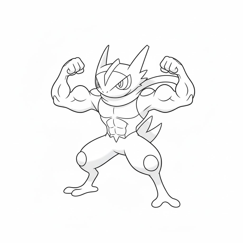 Greninja gratuit Fise de colorat cu Greninja gratuit