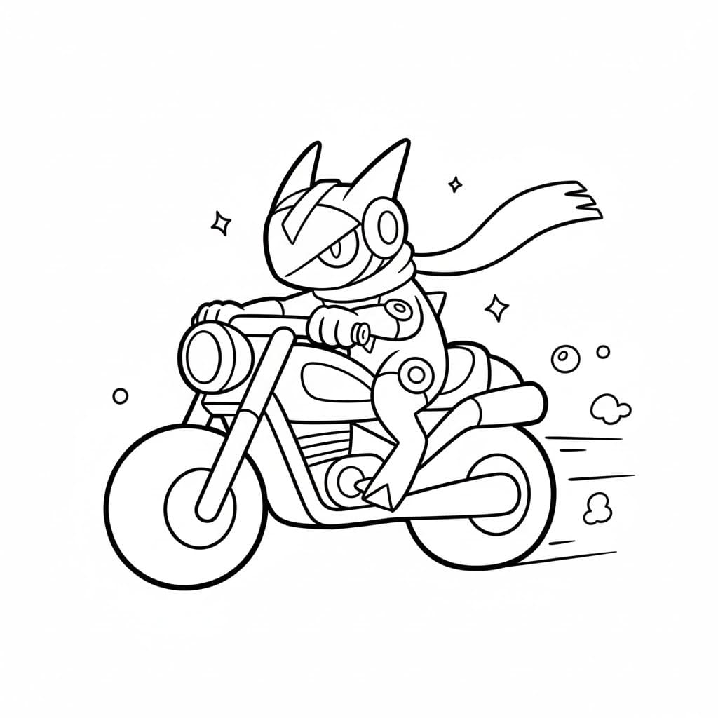 Greninja imprimabil gratuit Fise de colorat cu Greninja imprimabil gratuit