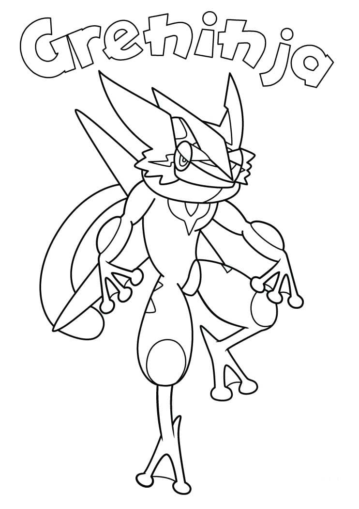 Greninja uşor la copii Fise de colorat cu Greninja uşor la copii