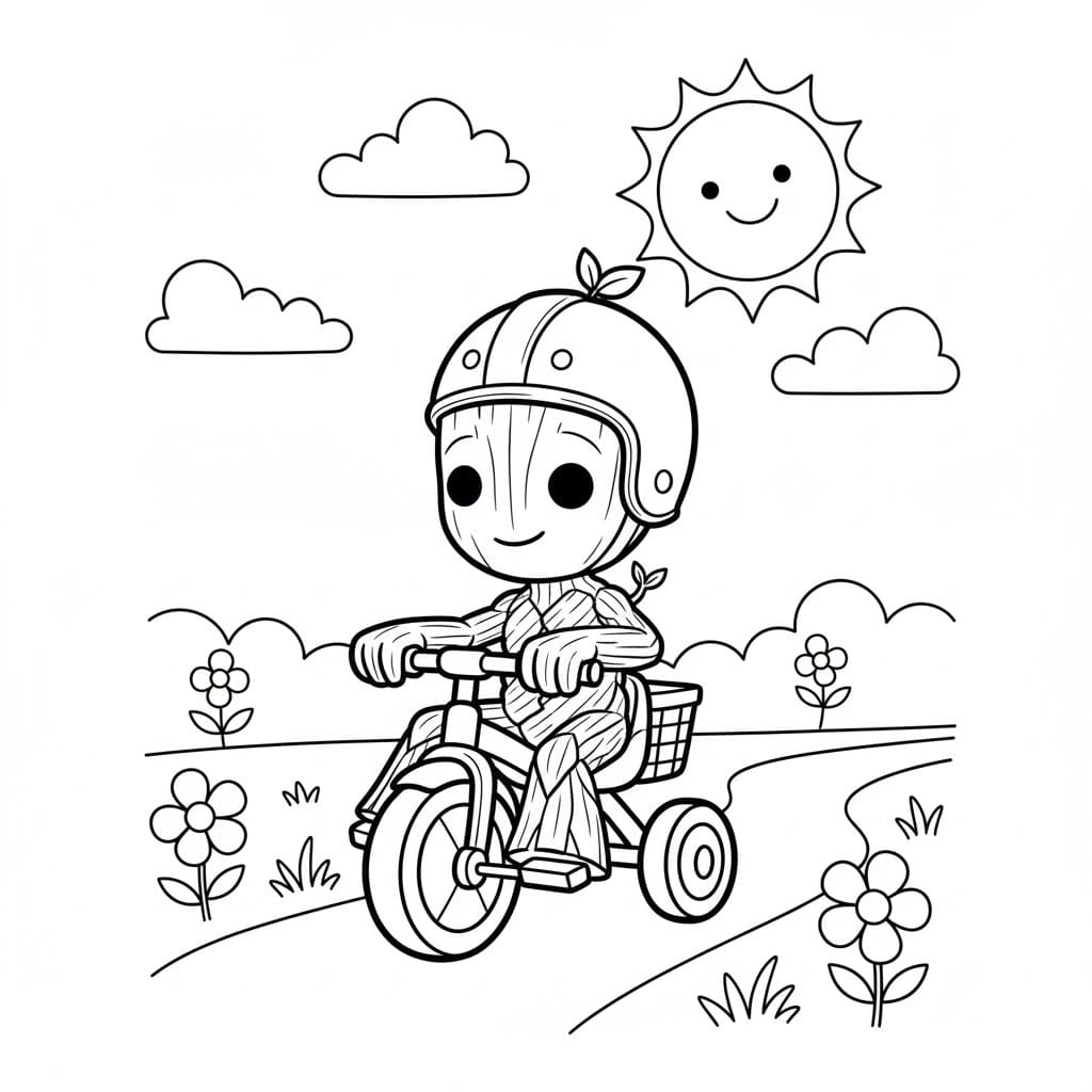 Fise de colorat cu Groot imprimabil